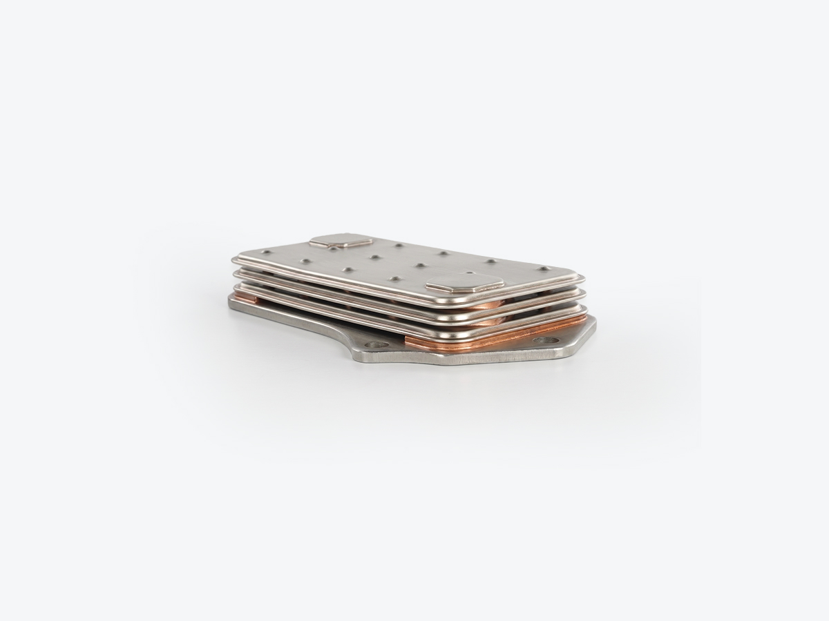 An image showing a side view of Oil Cooler -3 Plate (Part 320/04327)